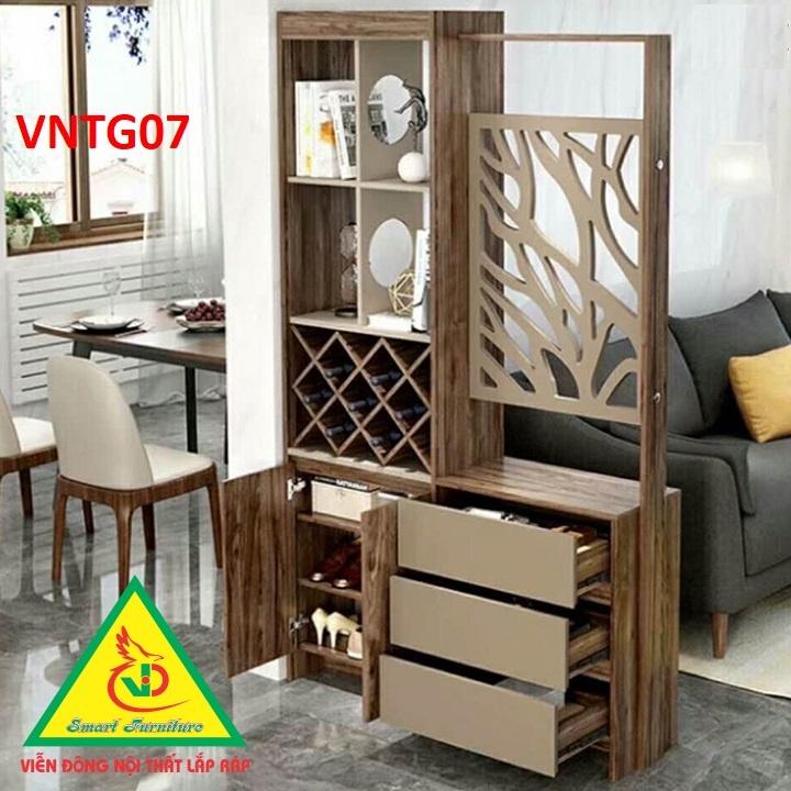 TỦ TRANG TRÍ KIÊM VÁCH NGĂN PHÒNG VNTG07