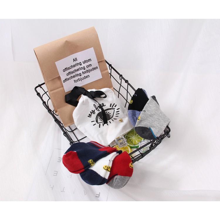 Set 05 đôi tất viền ngang cổ cao trẻ em