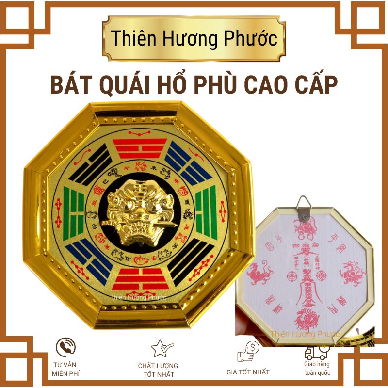 Bát quái hổ phù cao cấp có linh phù mặt sau