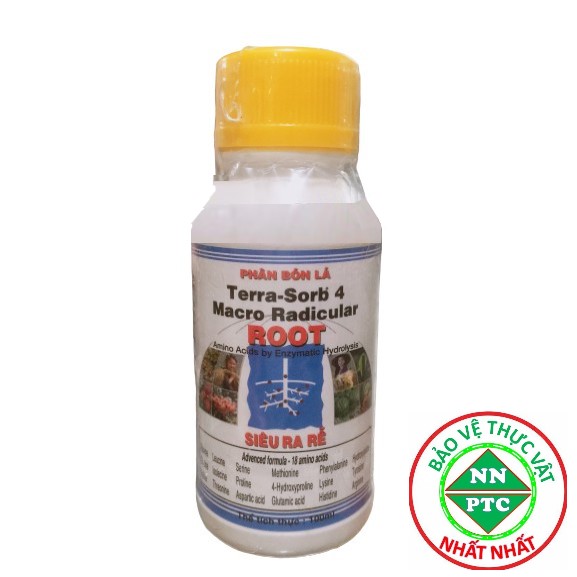 Phân bón lá sinh học Growmore Terra Sorb 4 Root chai 100ml Siêu Ra Rễ