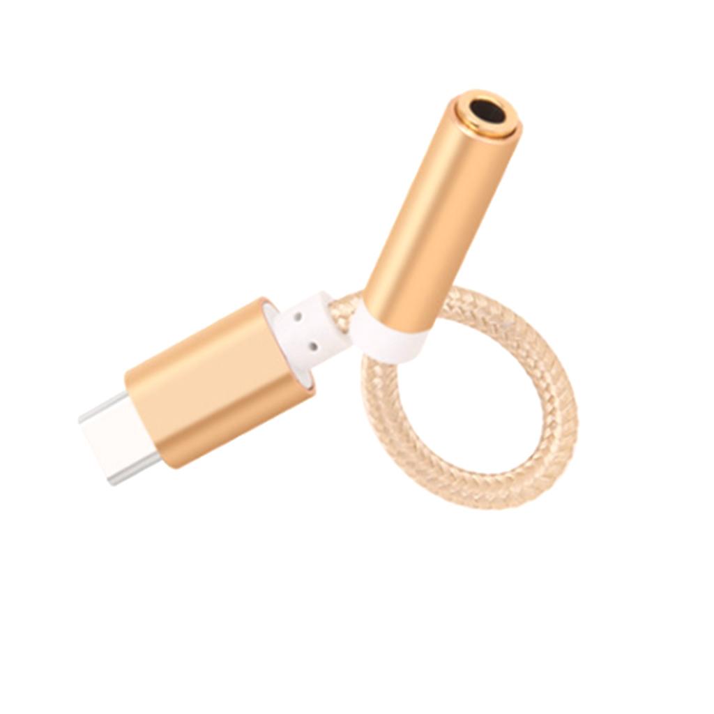 Short USB-C Type C to 3.5 mm Headphone Female Jack Adapter Earphone Audio Cable Cord