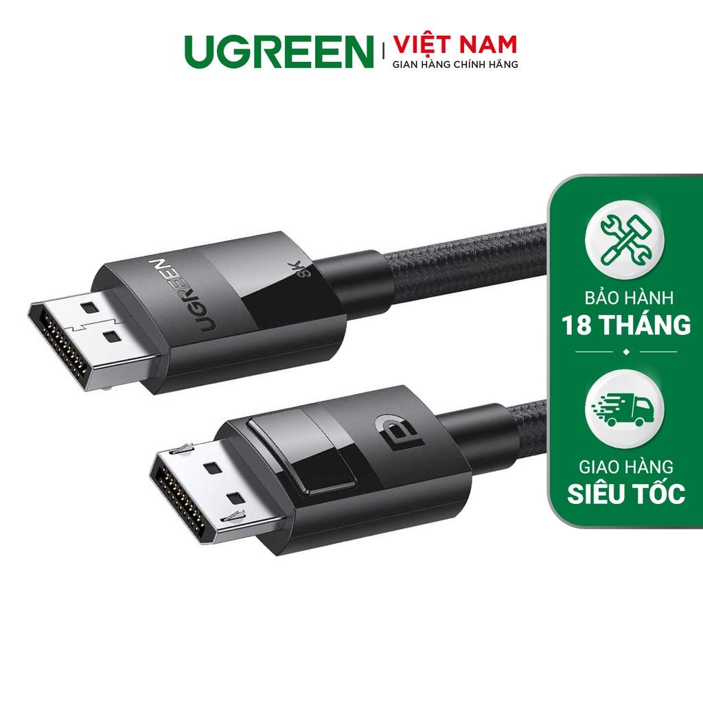 Cáp DisplayPort 1.4 8K 60HZ dây bện dài 1-3m cao cấp UGREEN DP114 hàng chính hãng