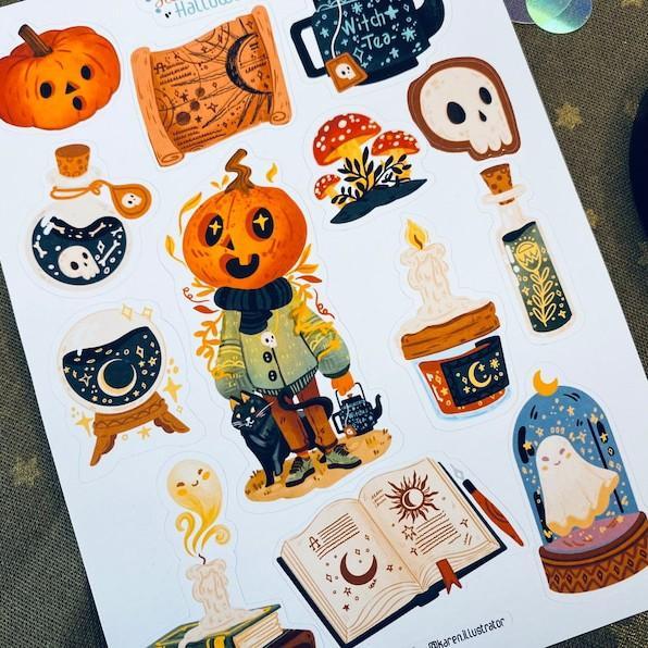 Sticker sheet hallowen- chuyên dán, trang trí sổ nhật kí, sổ tay | Bullet journal sticker - unim054