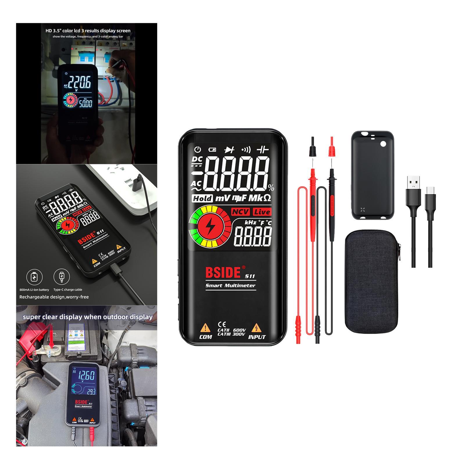 Digital Multimeter Voltmeter Large Screen, DC Voltmeter Large LCD Display Multimeter Tester Smart Multimeter for Home Use Car Repair