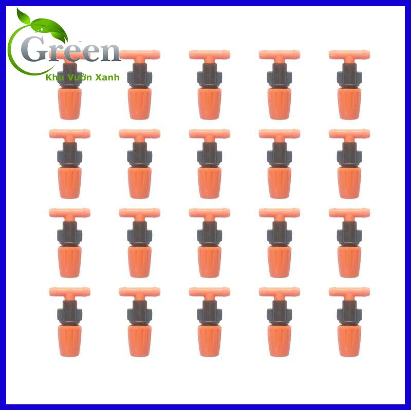 Combo 10/20 béc phun sương đơn cam kèm T nối 6mm