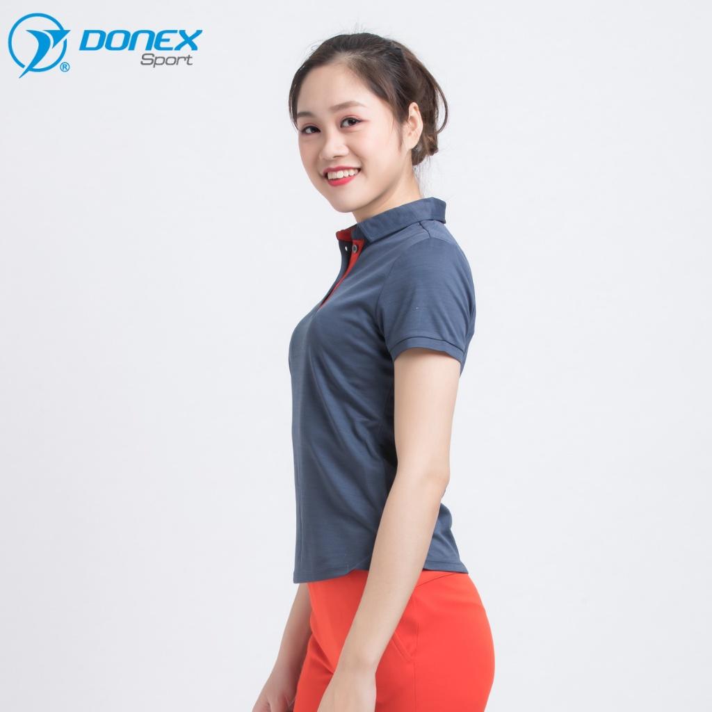 Áo Thể Thao Nữ Có Cổ DONEXPRO Form Chuẩn, Tôn Dáng Người Mặc, Chất Liệu Thoáng Hơi Và Thoải Mái Vận Động AC-3376