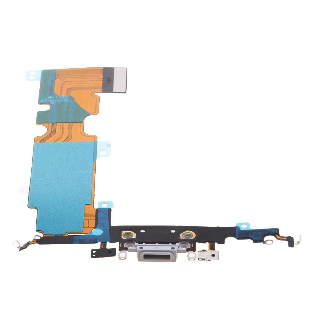 Charging Port Dock Connector Flex Cable with Headphone Jack Microphone Replacment Assembly for Apple iPhone 8 Plus Black/White