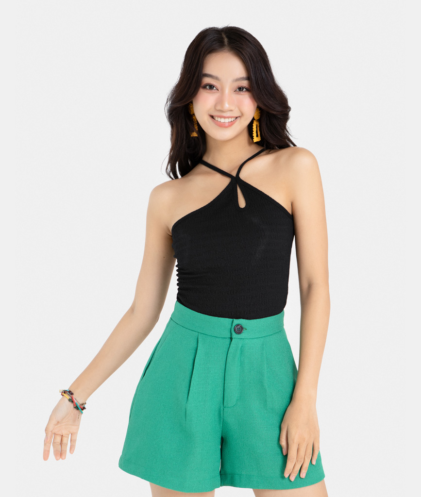 Áo Kiểu Thời Trang HNOSS Thun Ôm Dây Chéo Cổ HNATH027