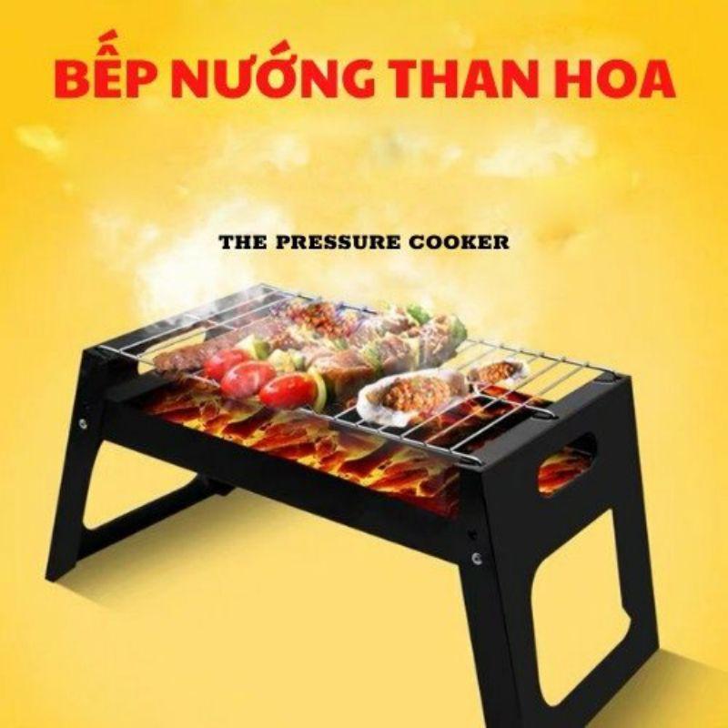 Bếp nướng than hoa ngoài trời, bếp nướng than hoa Phú Khang kèm vỉ