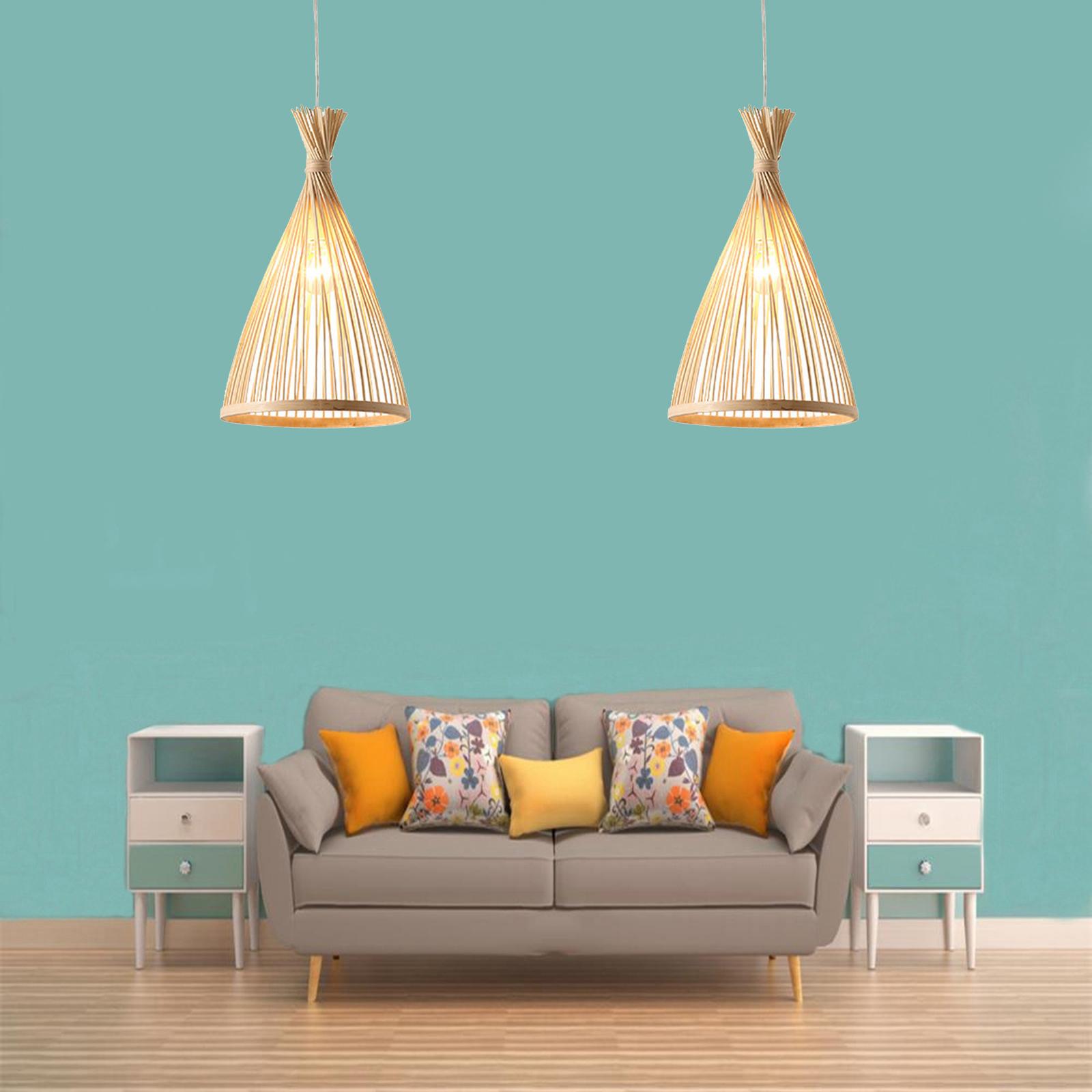 Bamboo Ceiling Pendant Light Hanging Lamp Teahouse Hotel Lighting