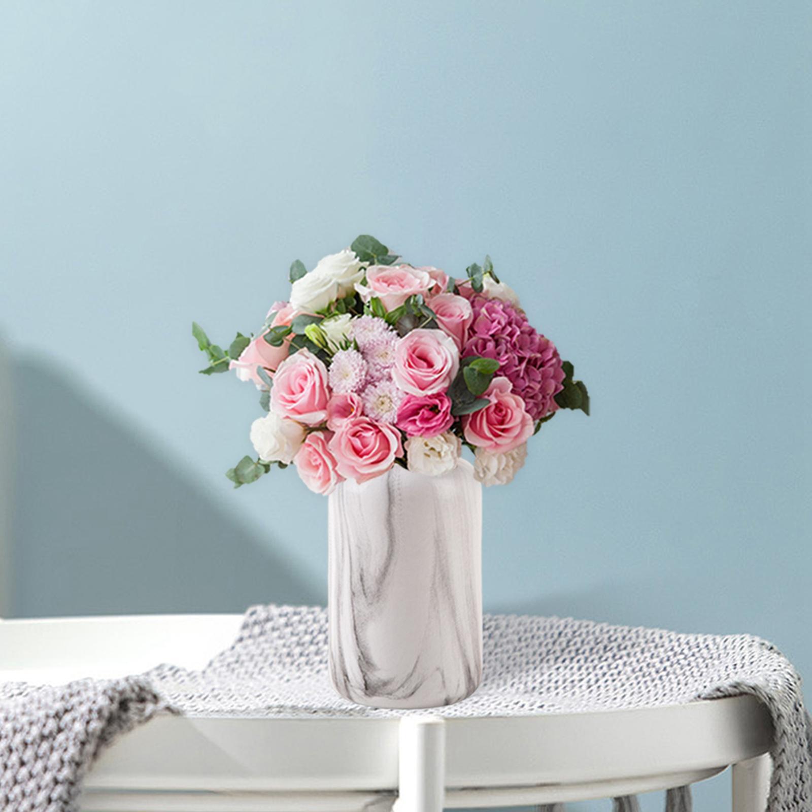 Modern Marble Ceramic Flower Vase Decorative for Table Office Home Decor
