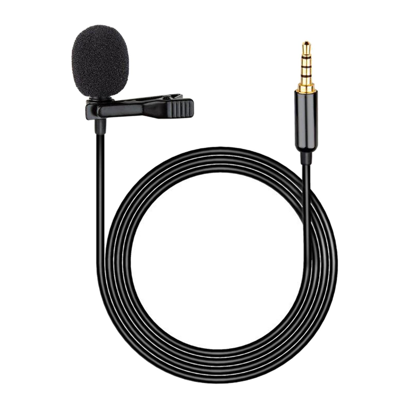 Neck Lapel Microphone 3.5mm Condenser Noise Canceling Lavalier Microphone