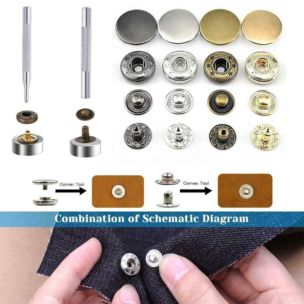 Nút bấm 4 thành phần Nút quần jean 4 thành phần Loại 15mm Bằng thau Màu bạc, vàng, đồng, đen Phụ liệu may mặc