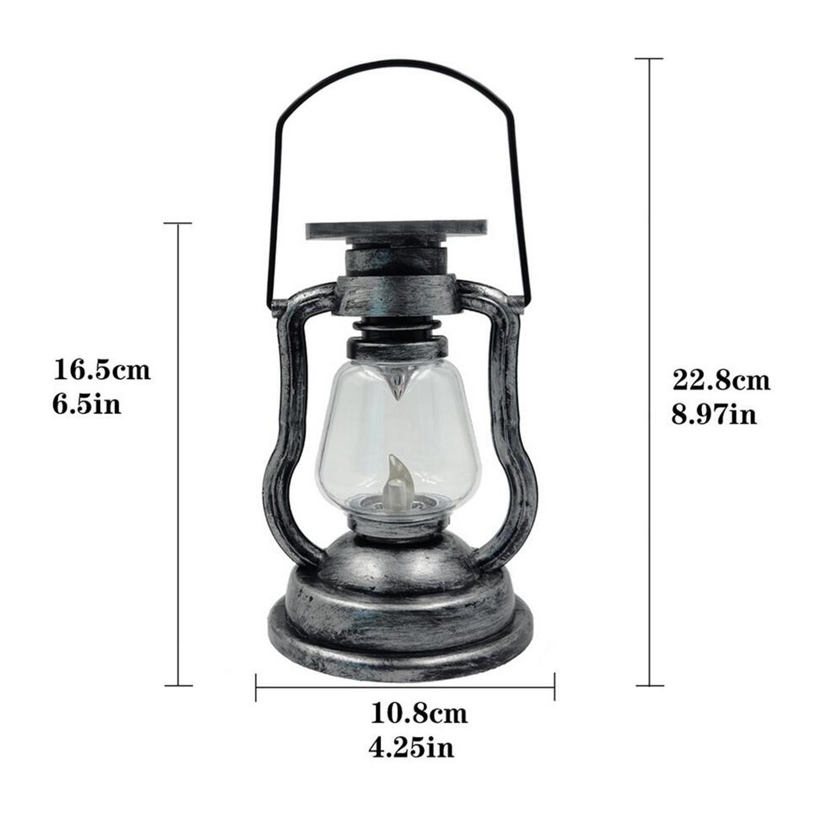 Solar LED Camping Lantern Emergency Hanging Light Lamp Patio Garden Silver