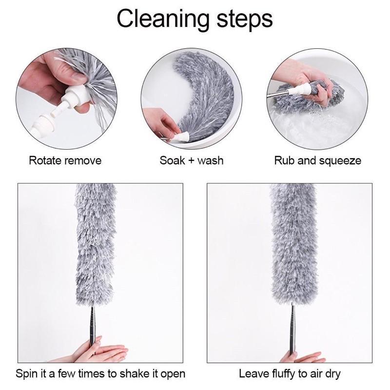LOẠI 252CM Chổi phất trần lau bụi đa năng có cán điều chỉnh độ dài Chổi quét bụi đa năng cán rút xoay 360 độ