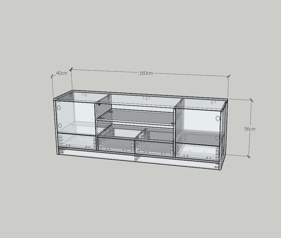 HAPPY FURNITURE , HEINEE - Kệ TV 2 cửa mở 4 ngăn kéo, KTV_070 , 160cm x 40cm x 56cm DxRxC, sản phẩm phổ thông