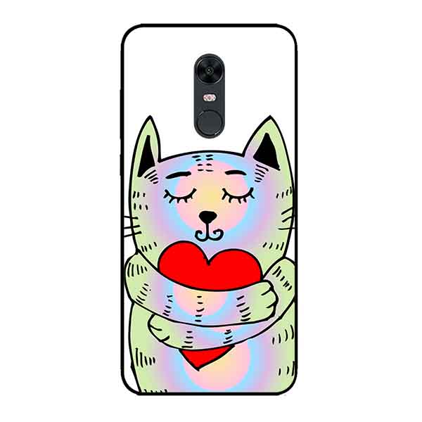 Ốp Lưng in cho Xiaomi Redmi 5 Plus Mẫu Mèo Tim - Hàng Chính Hãng