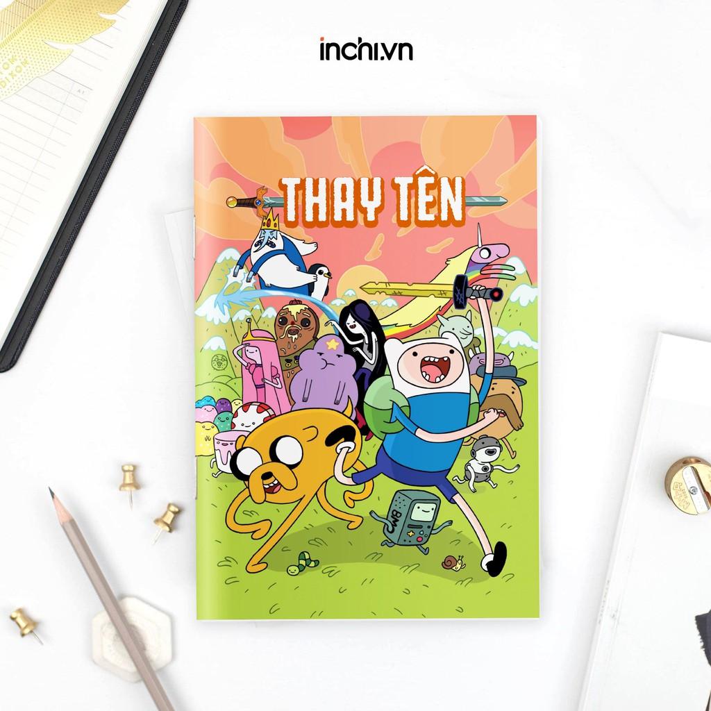 ( GIỜ PHIÊU LƯU ) 5 MẪU VỞ KẺ NGANG 120 TRANG IN TÊN VÀ HÌNH PHIM HOẠT HÌNH ADVENTURE TIME SIÊU ĐÁNG YÊU CHO BÉ ĐI HỌC