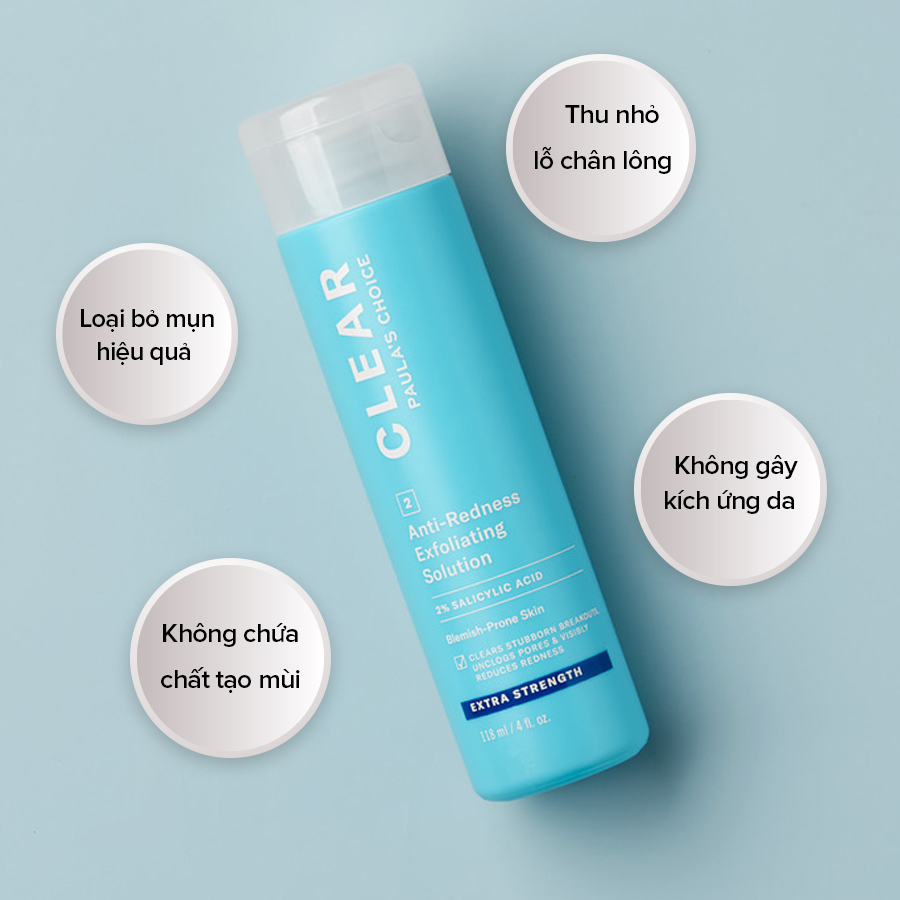 Dung Dịch Làm Giảm và Ngừa Mụn, Tẩy Tế Bào Chết Clear Extra Strength Anti-Redness Exfoliating Solution 118ml