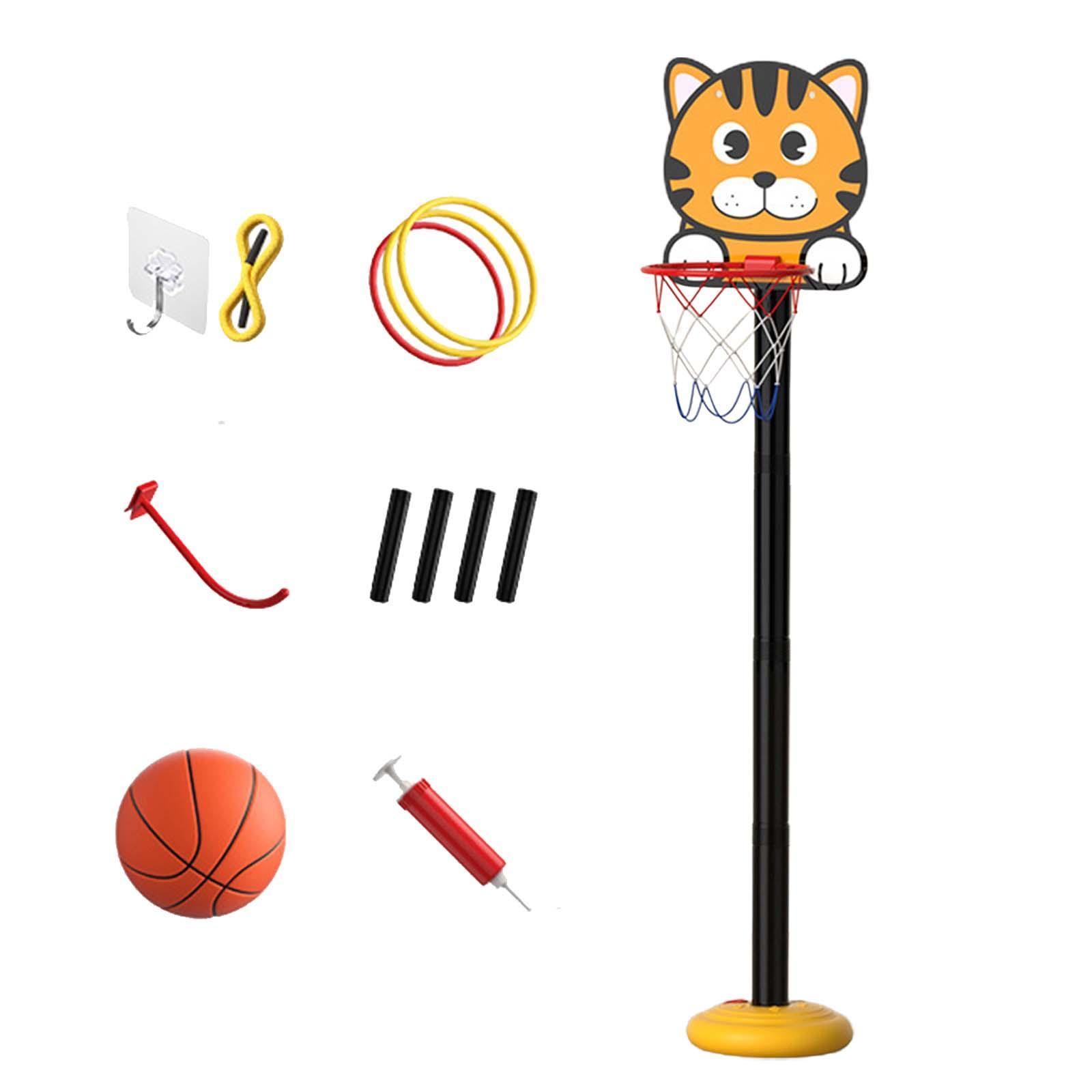 Mini Basketball Hoop with Balls Kids Basketball Hoop Set Cartoon Multifunction Indoor Outdoor Foldable Basketball Hoop Set for Children