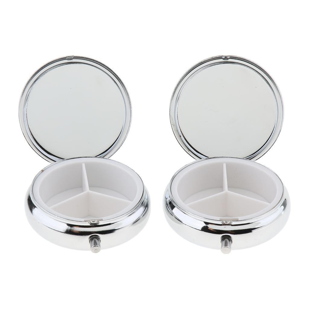 Mini Metal Pill Case, Pill Box，Travel Medicine Vitamin Organizer for Pocket or Purse（4 Pack)