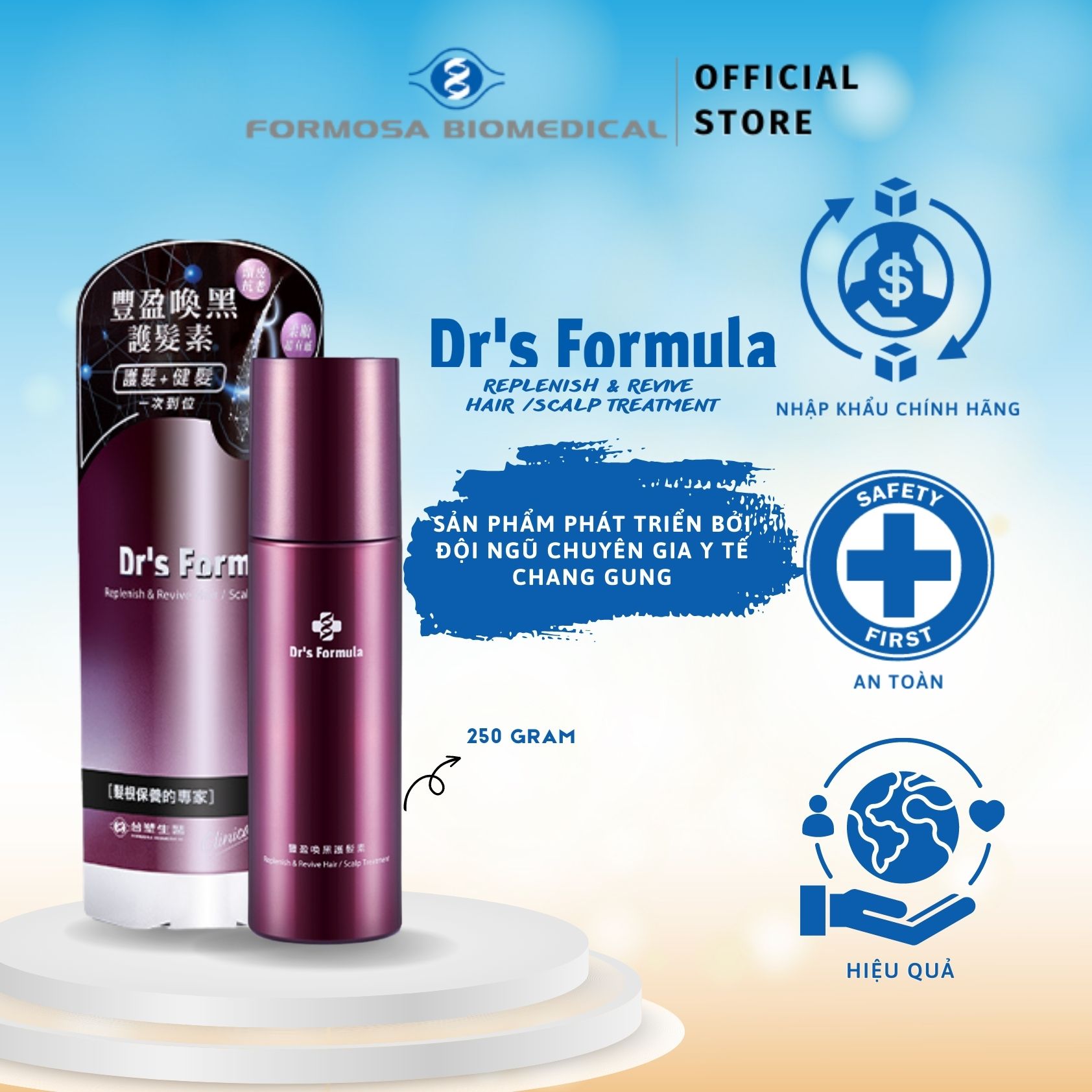 Dầu Xả Dưỡng Tóc Đen Mượt & Phục Hồi Tóc/Da Đầu Dr's Formula Replenish & Revive Hair/Scalp Treatment 250ml