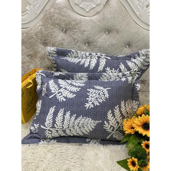 Vỏ gối nằm lót bông Cotton Hàn 50x70cm cả viền, chất liệu dày dặn, thấm mồ hôi tốt, khóa kéo (1 sản phẩm có 2 vỏ gối)