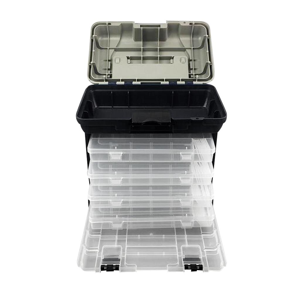 4 Layers Handheld Fishing Case High Strength Plastic Tackle Box Lures Case