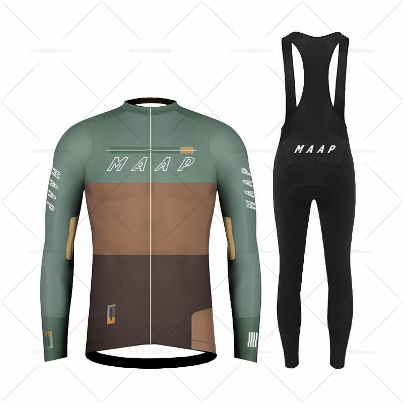 2023 MAAP Mùa Xuân Đi Xe Phù Hợp Với Mùa Thu Đi Xe Đạp Jersey Bộ Nam Dài Tay Đi Xe Đạp Quần Áo MTB Xe Đạp Áo Sơ Mi Đồng Nhất Xe Đạp Maillot Color: 8 Size: XS