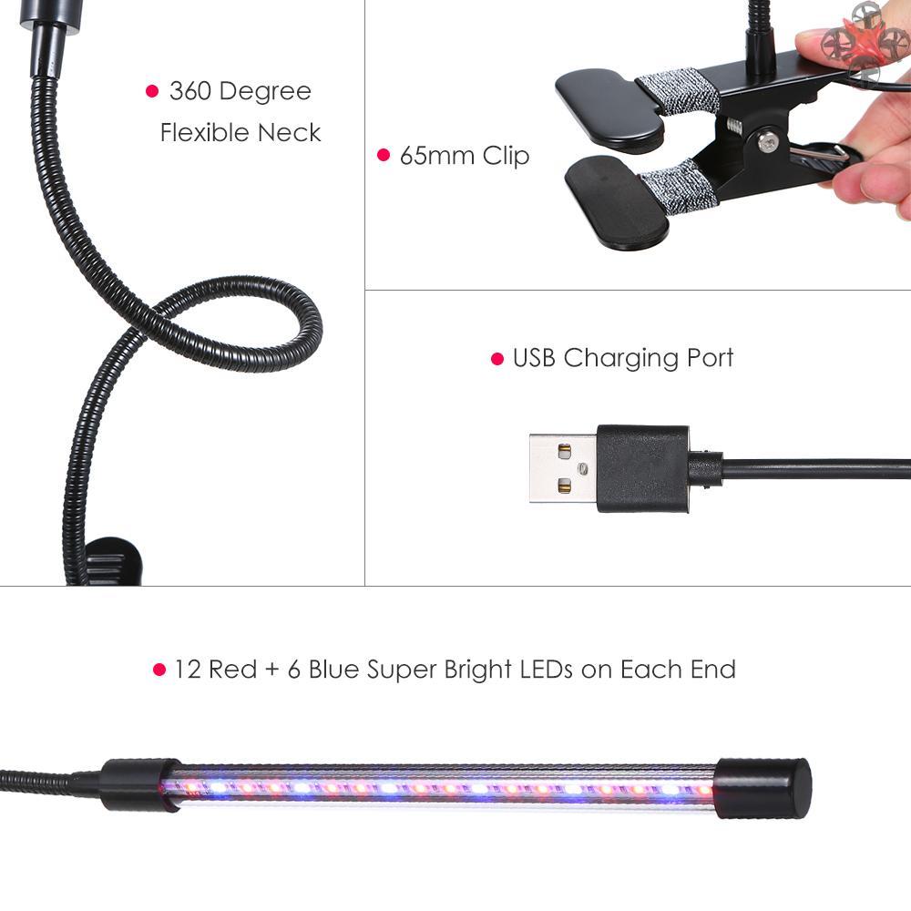 Đèn Led Kích Thích Tăng Trưởng Cho Cây Trồng Trong Nhà 3 Mức Độ 5v 8w 3 / 6 / 12h