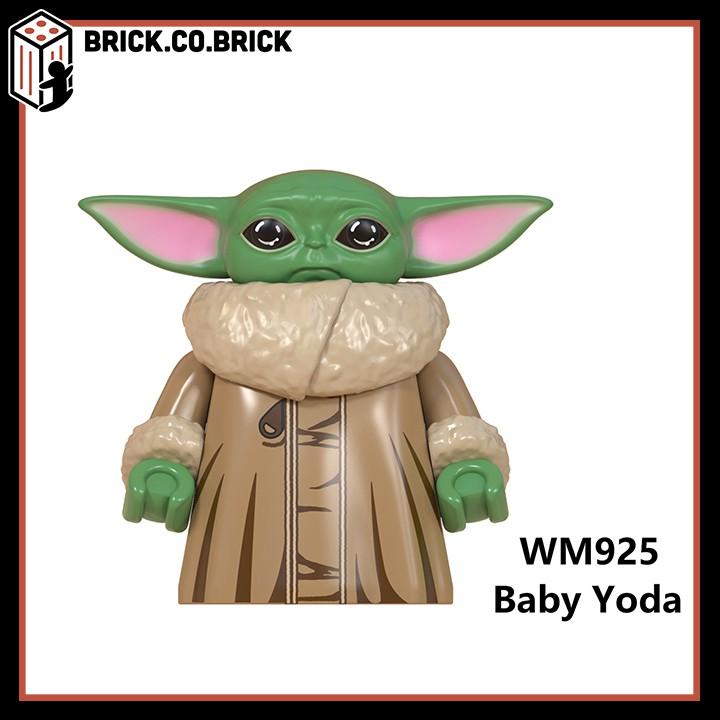 Đồ chơi lắp ráp minifig Cuộc chiến giữa các vì sao Star Wars Baby Yoda Bậc thầy Jedi WM925