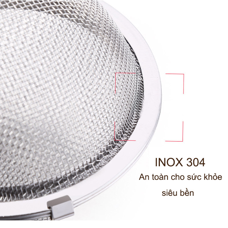 Bộ lọc pha trà hình cầu lưới làm bằng INOX 304 đường kính D35mm-D45mm-D60mm-D80mm tùy chọn