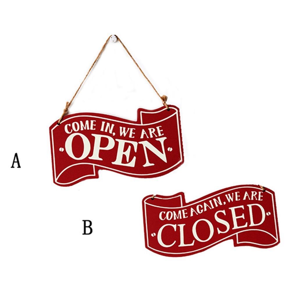 Open Closed Hanging Shop Sign With Hanging Rope For Shop Coffee Restaurant