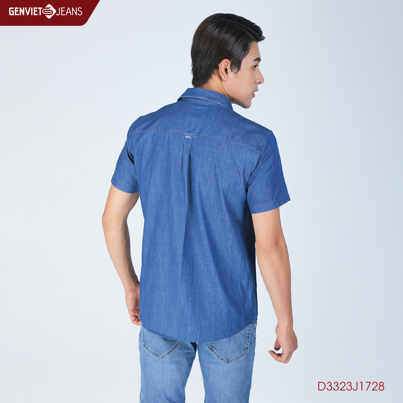 Áo Sơmi Jeans Cộc Tay Nam D3323J1728 GENVIET