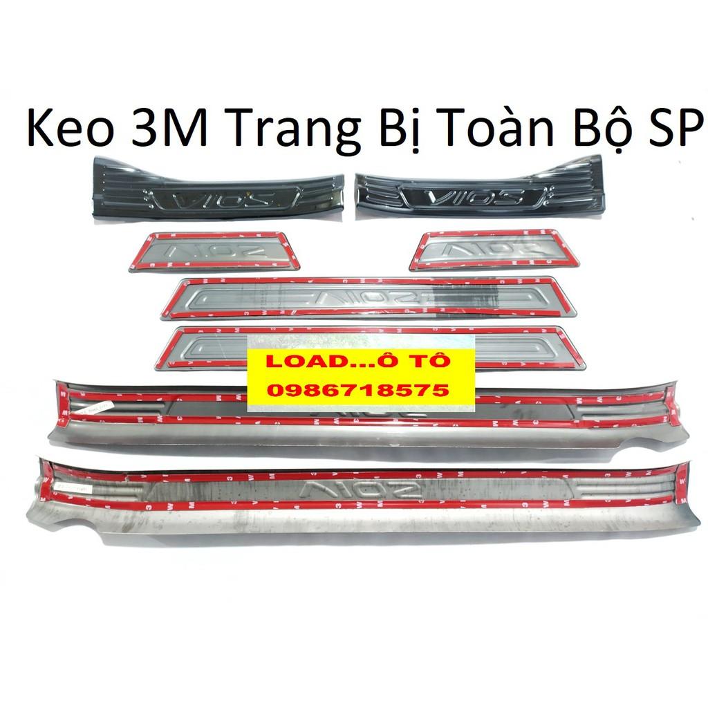 Ốp Bậc Cửa, Nẹp Bước Chân trong ngoài Xe Toyota Vios 2023-2019 Chất Liệu Titan Vân Xước Cao Cấp