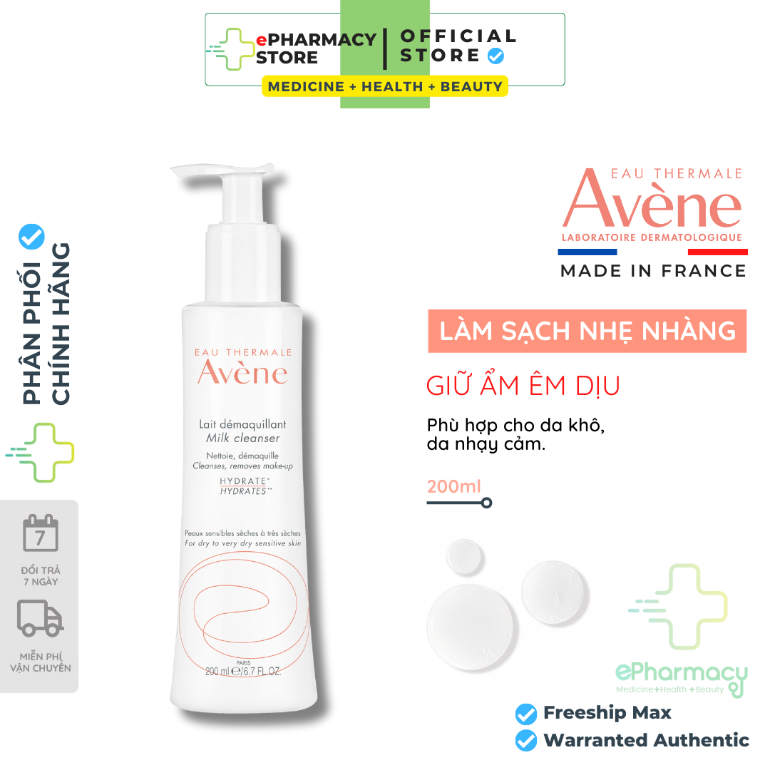 Sữa Rửa Mặt/Tẩy Trang Avene Dịu Nhẹ - Avene Gentle Milk Cleanser 200ml