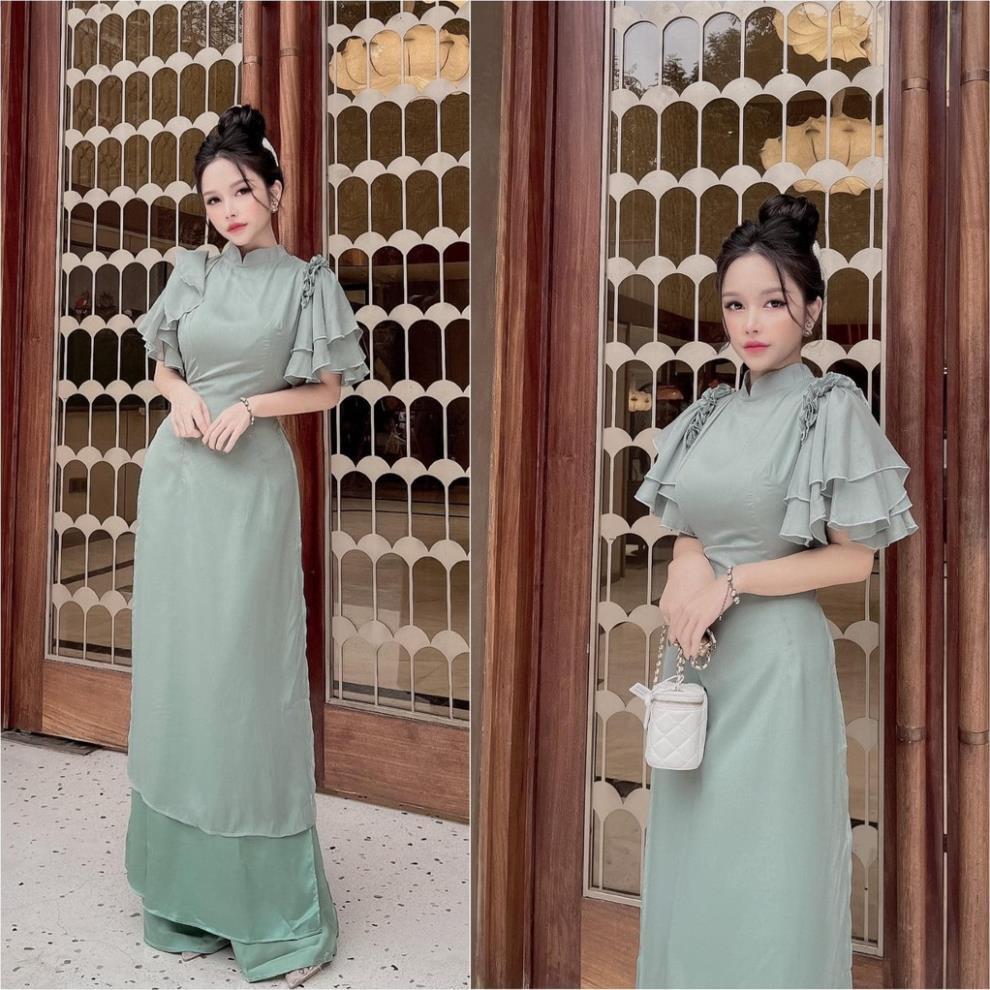 Áo Dài , Áo Dài Cách Tân Tay Bèo Vải Lụa cao cấp mã A3