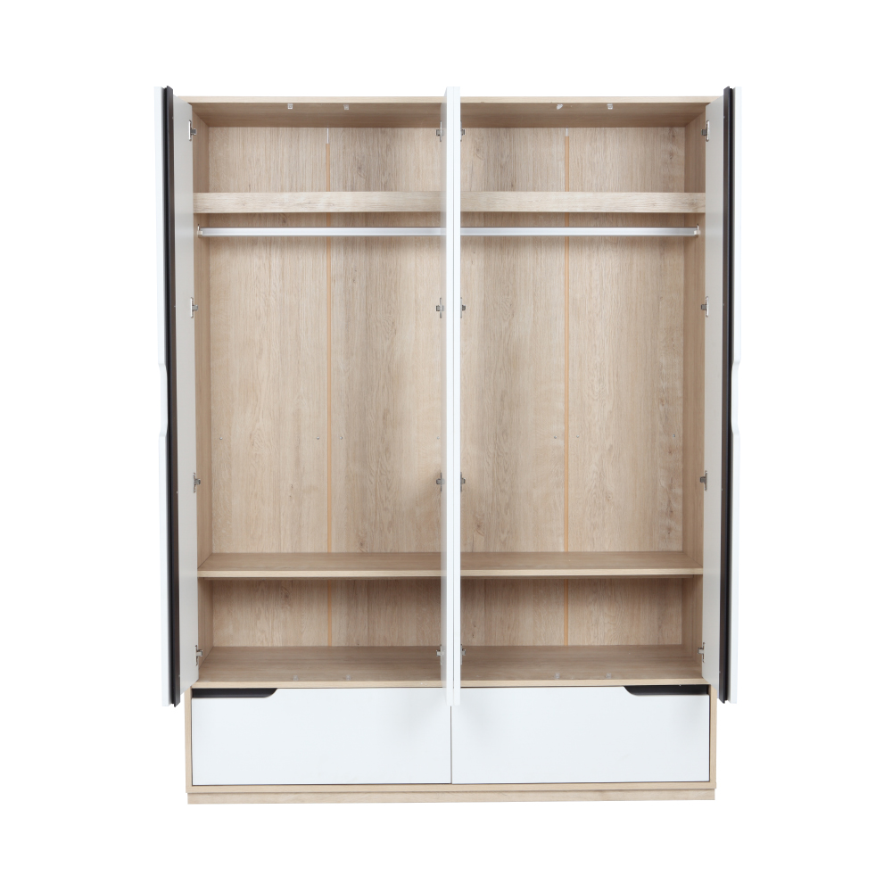 Tủ Quần Áo 4 Cửa KARLSTAD Màu Gỗ Sồi Trắng Index Living Mall