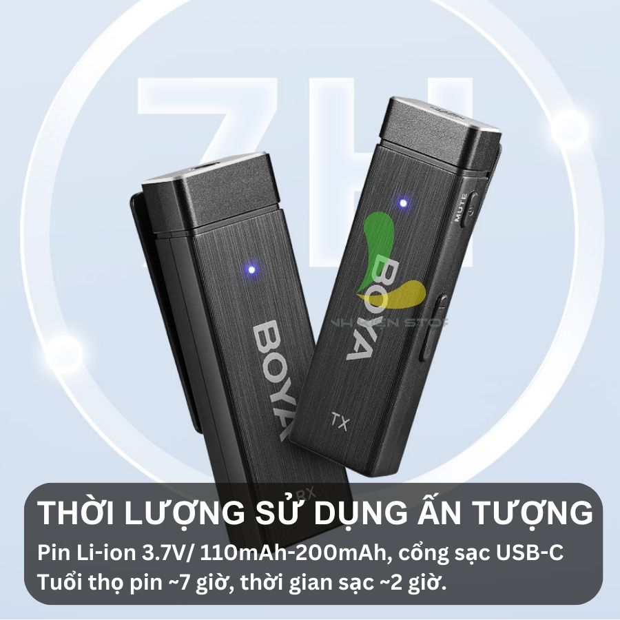 Micro thu âm không dây BOYA BY-W4 - Micro ghi âm với 4 bộ phát tín hiệu cho máy quay phim DSLR, điện thoại, máy tính - Hàng nhập khẩu