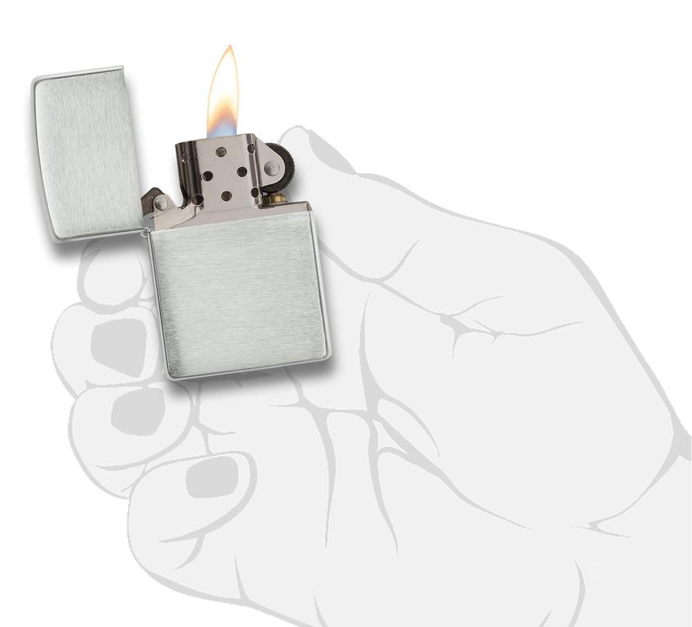 Bật Lửa Zippo Bạc Nguyên Khối Vân Nhám