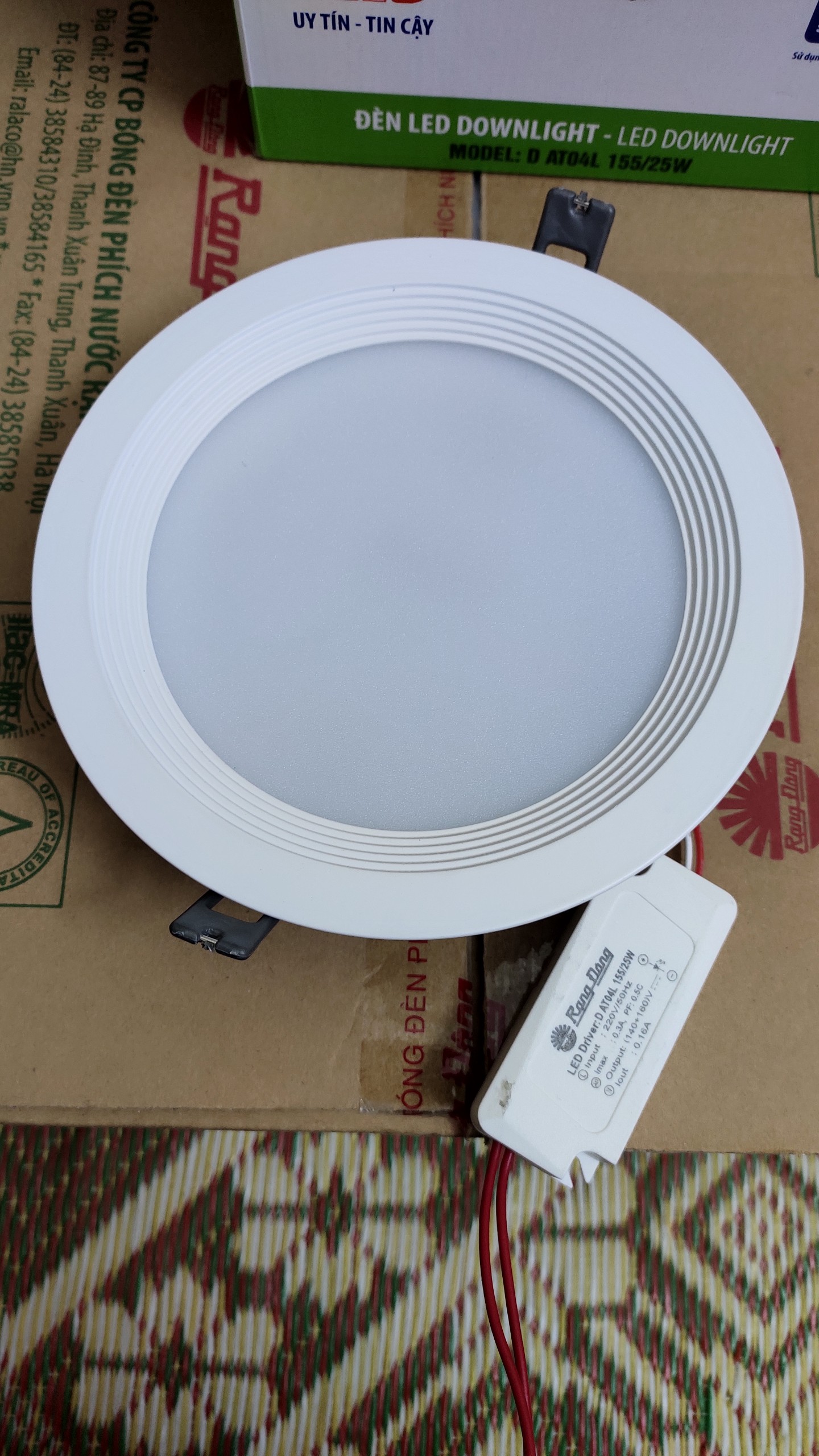 Combo 8 đèn led âm trần 25W khoét lỗ 155mm ánh sáng trắng Rạng Đông