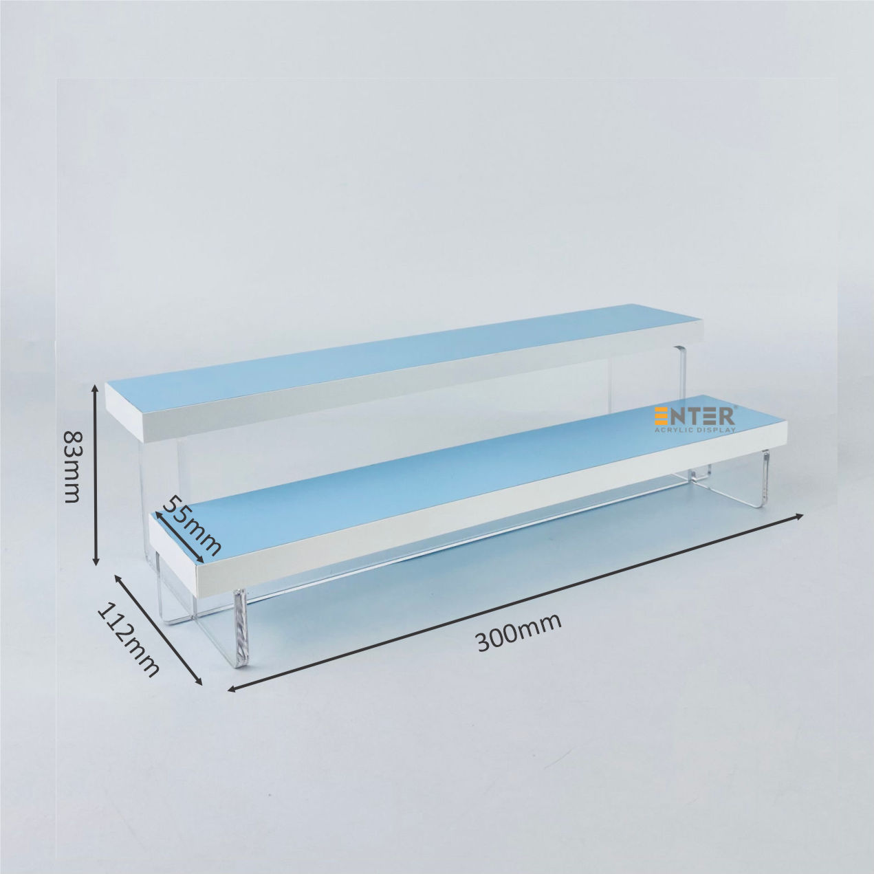 Kệ trưng bày Enter TB213 2 tầng 300x112x83mm, Kệ bậc thang để bàn, Kệ trưng bày nước hoa, mô hình