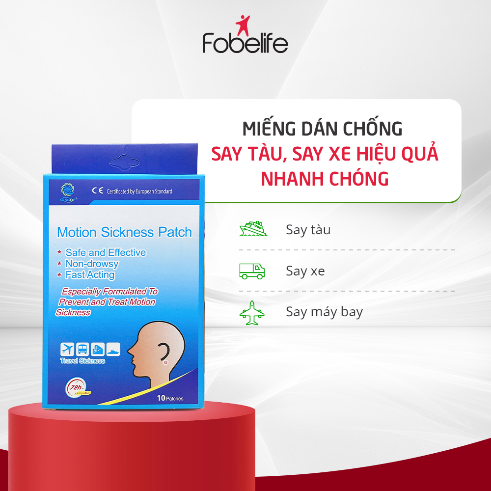 Miếng Dán Say Tàu Xe Say Sóng Say Tàu Máy Bay ( Hộp 10 miếng )