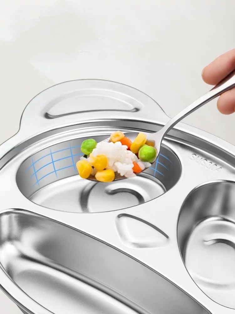 Khay cơm,khay ăn dặm cho các bé inox 304 cao cấp 100%