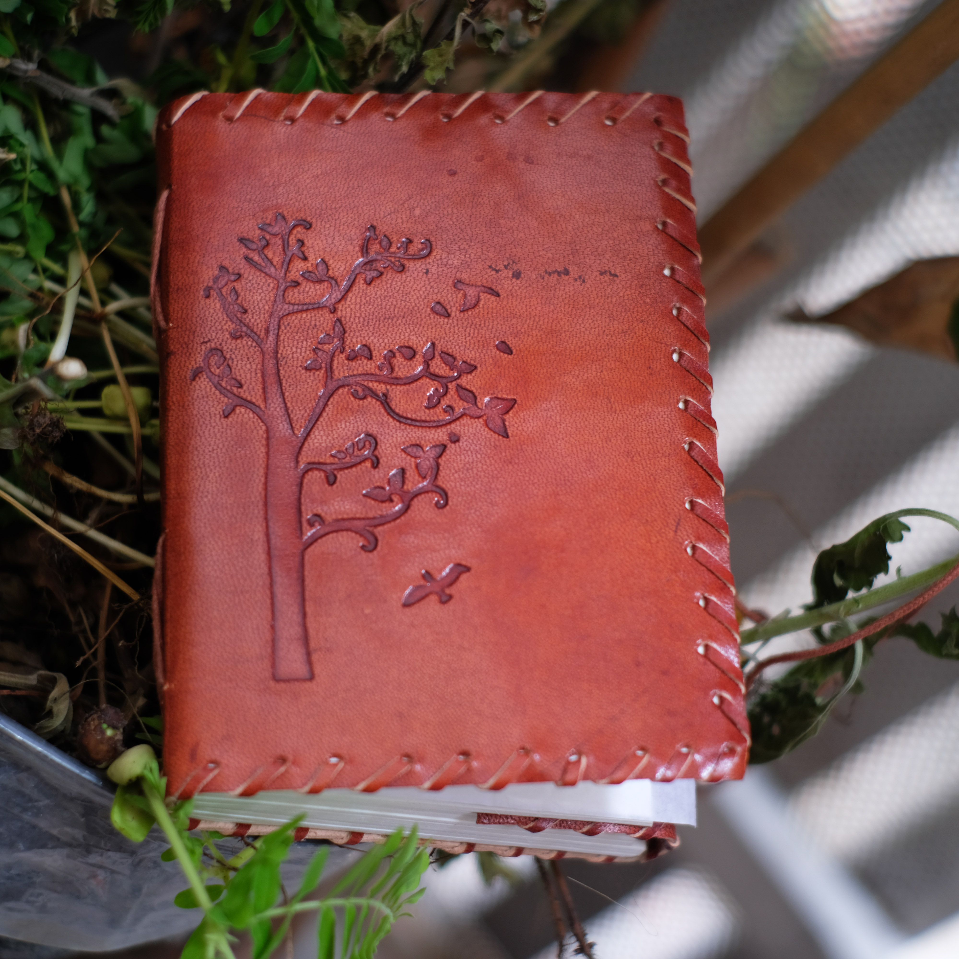 Sổ tay handmade bìa da thật hình Tree of life - Sketchbook- Handmade leather journal