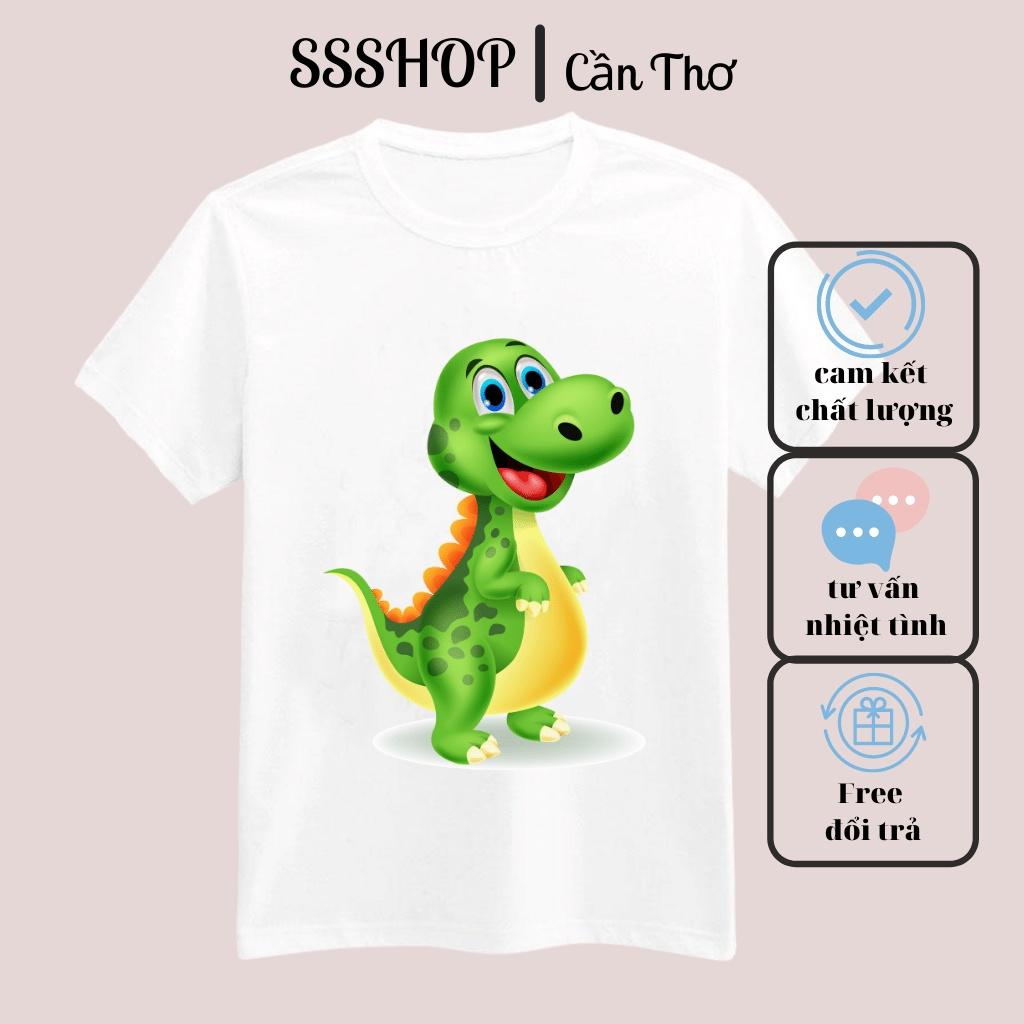 Áo thun trẻ em in hình Khủng Long dễ thương