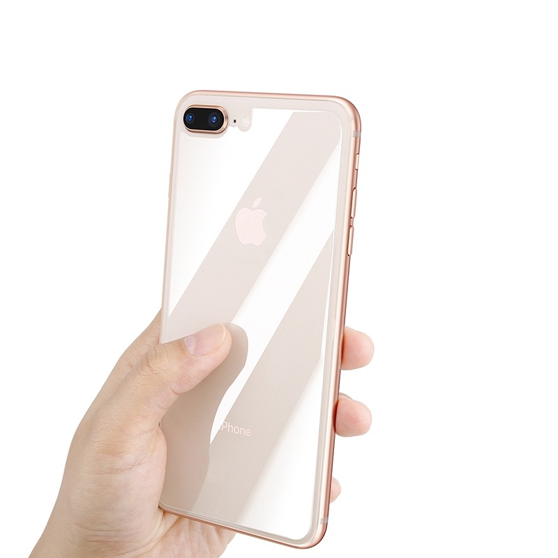 Miếng dán kính cường lực mặt sau lưng cho iPhone 7 Plus / 8 Plus hiệu Baseus (Độ cứng 9H, độ mỏng 0.6mm, Cạnh vát kim cương) - Hàng chính hãng