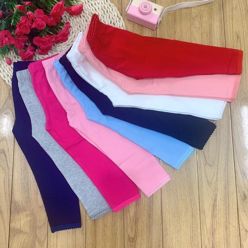 Quần Legging Bé Gái ️ Quần Legging Cho Bé Cotton Co Giãn Xuất Xịn 9-41kg