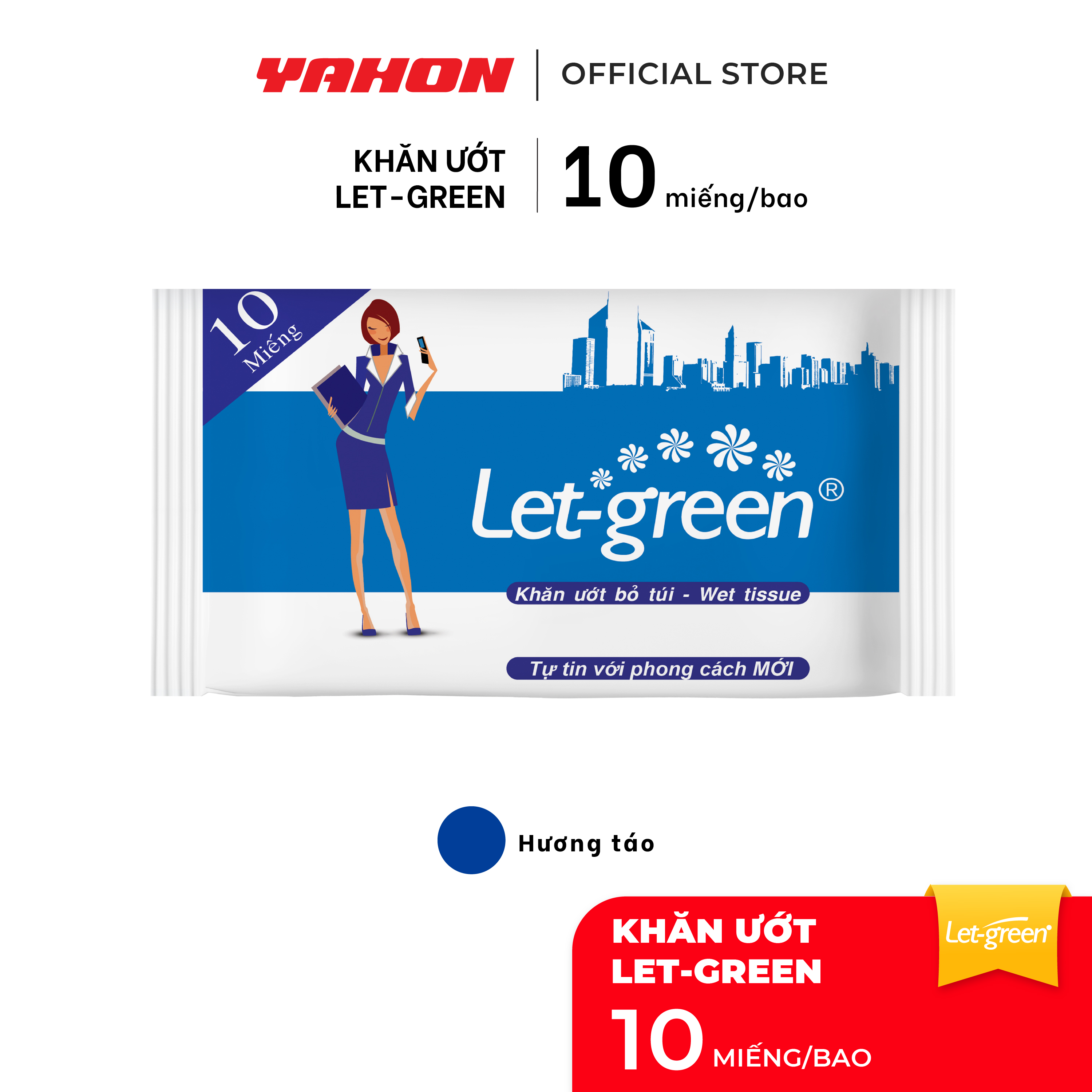 Khăn Ướt Bỏ Túi LET-GREEN 10 Miếng