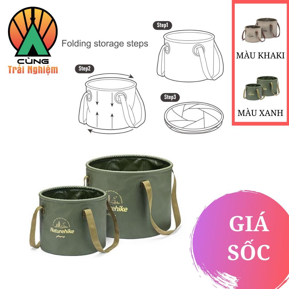 Xô Du Lịch Gấp Gọn Hình Trụ Naturehike Dành Cho Dã Ngoại, Cắm Trại, Đựng Đồ, Chứa Nước Tiện Dụng NH20SJ040